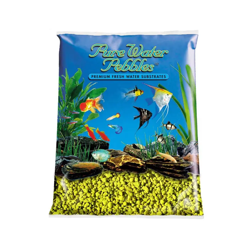 Pure Water Pebbles Premium Fresh Water Coated Aquarium Gravel Neon Yellow 2/25 lb