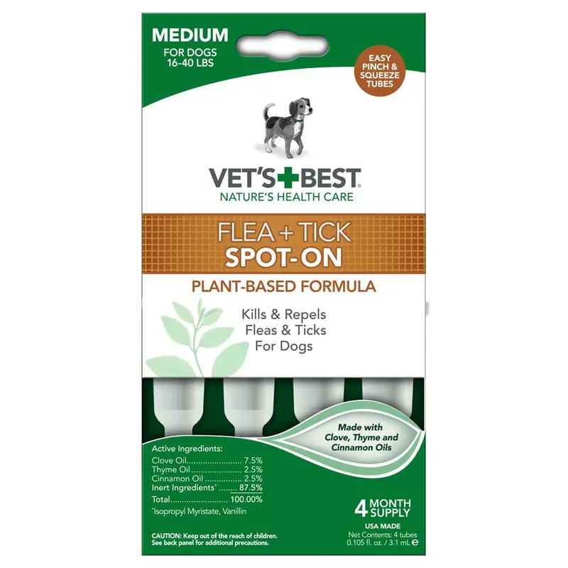 Vet's Best Flea and Tick Spot-On 3.1 ml 4 Count