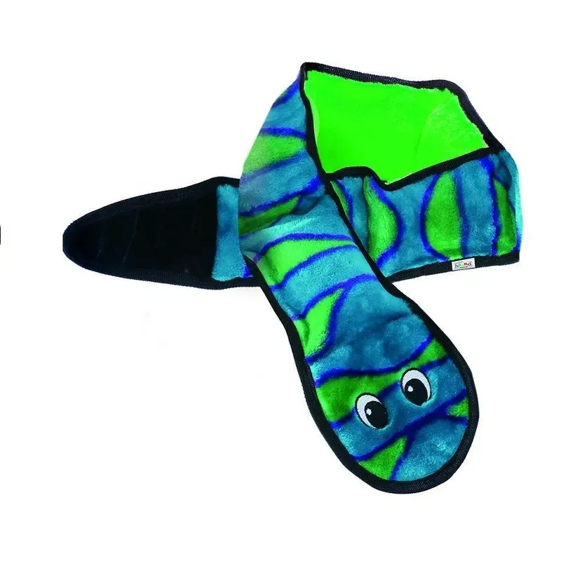 Outward Hound Invincible Snake 6 Squeaker Blue/Green 
