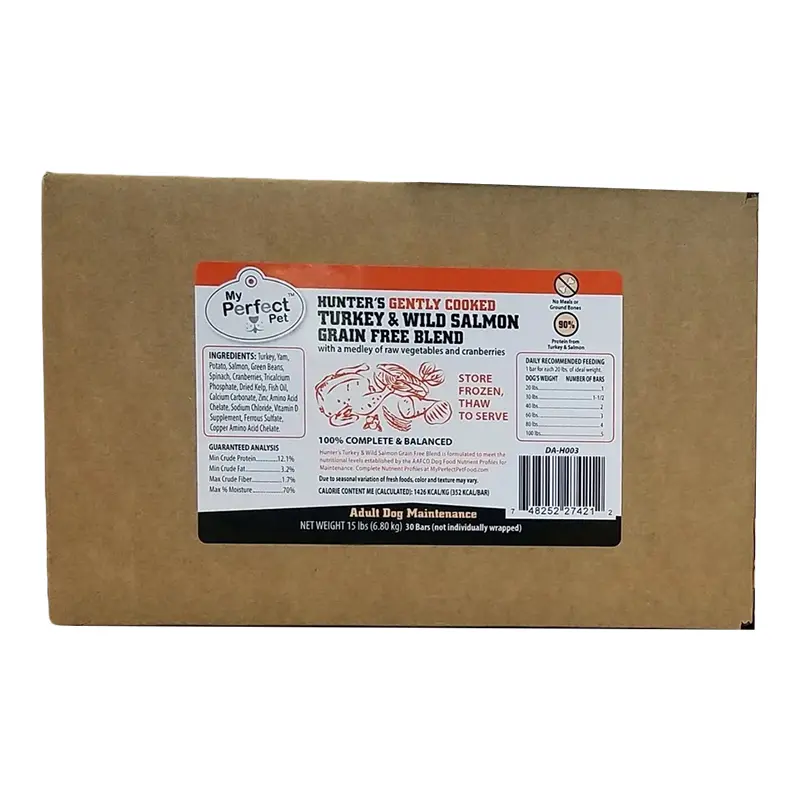 My Perfect Pet Dog Frozen Hunter's Turkey & Salmon 15lb - 30ct