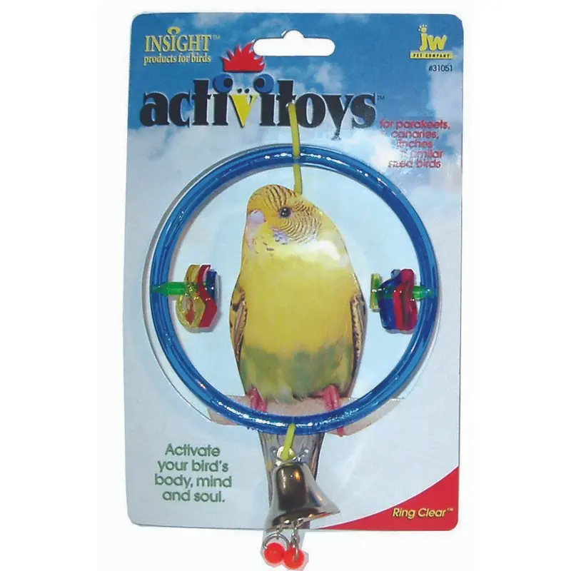 JW Pet ActiviToy Ring Clear Bird Toy Multi-Color SM/MD