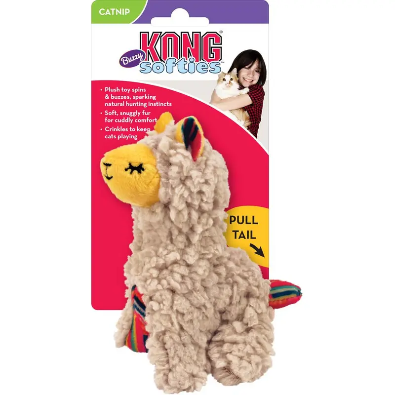 KONG Softies Buzzy Llama Catnip Toy Beige One Size