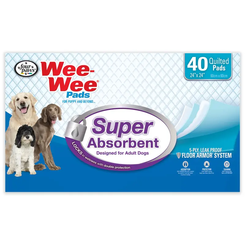 Four Paws Four Paws Wee-Wee Super Absorbent Pads for Dogs 40 Count