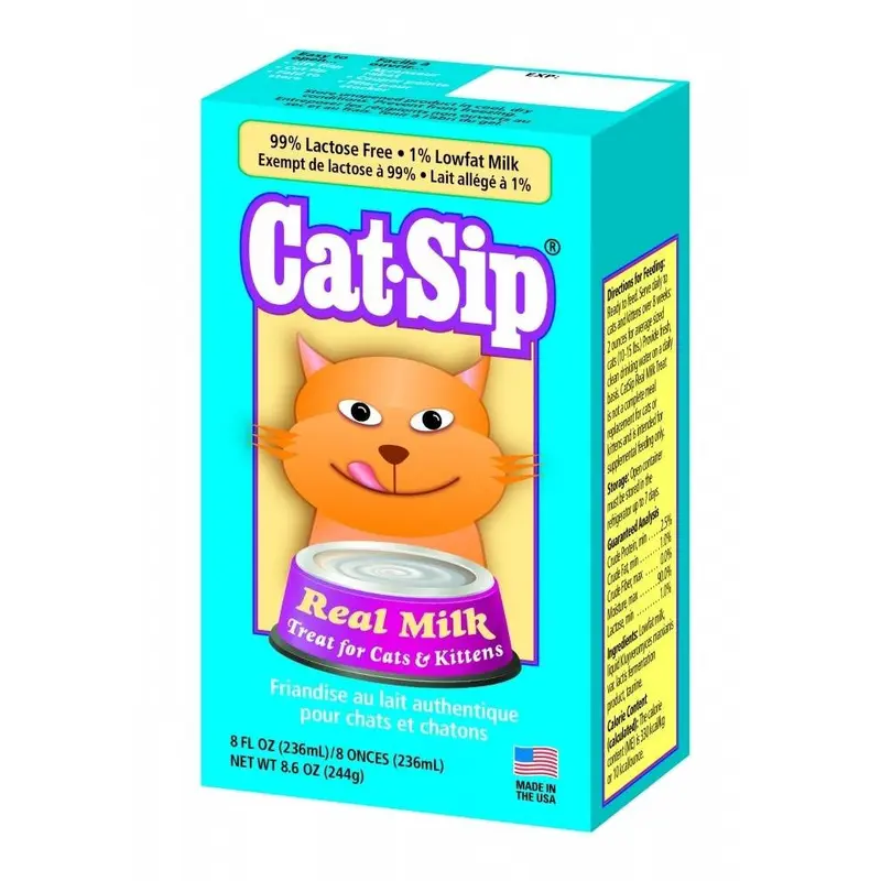 PetAg Cat-Sip Real Milk Treat for Cats & Kittens, 8 fl oz 