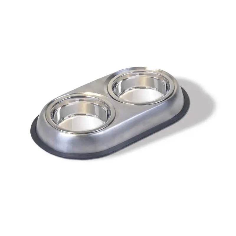 Van Ness Plastics Heavyweight Stainless Steel Double Dish Silver SM 16oz