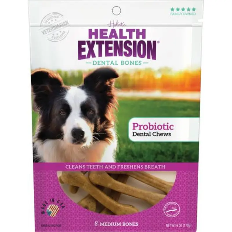 Health Extension Medium Probiotic Dental Chews 8pk 