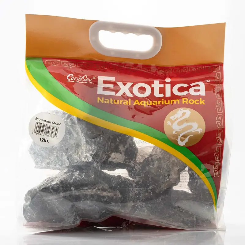 CaribSea Exotica Freshwater Rock Mountain Stone Black, Grey 12 lb