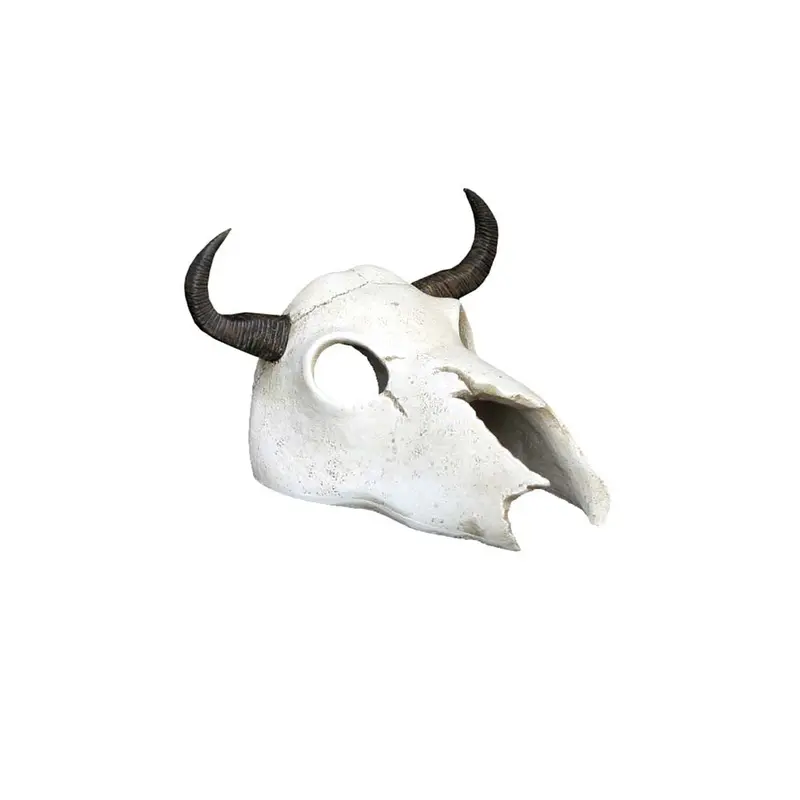 Weco Wecorama Catacombs Longhorn Skull Aquarium Ornament Black, White