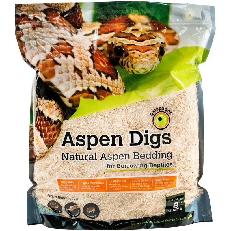 Galapagos Aspen Digs Natural Aspen Bedding Substrate Tan 8 qt