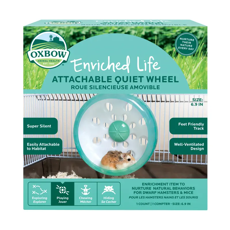Oxbow Animal Health Enriched Life Attachable Small Animal Quiet Wheel 6.9in