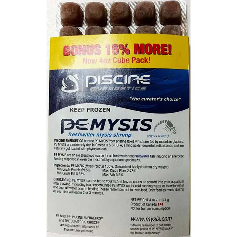 Piscine Energetics PE Mysis Frozen Fish Food 4 oz SD-5