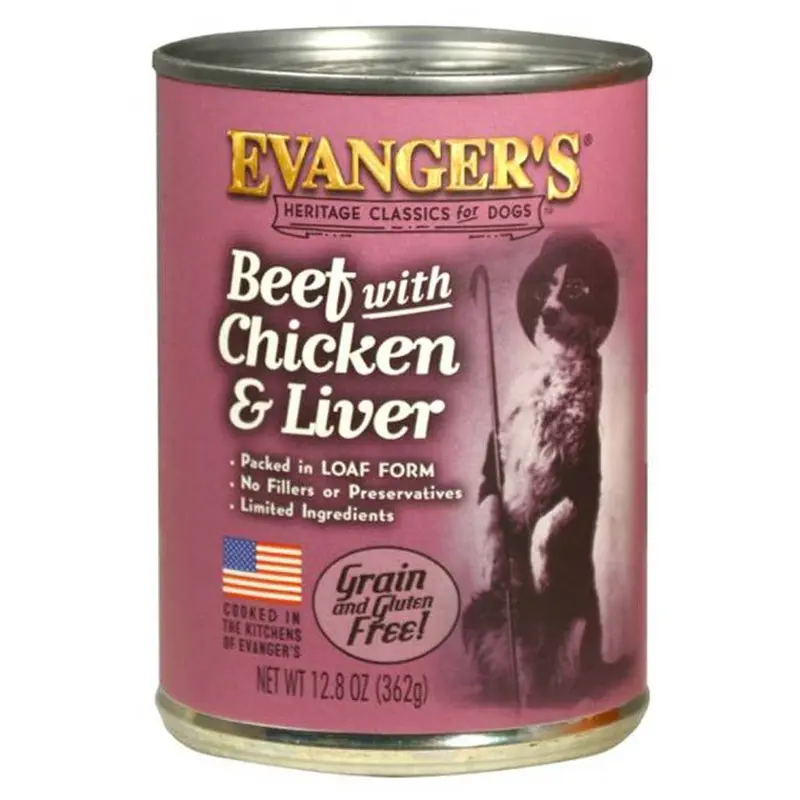 Evanger's Heritage Classic Wet Dog Food Beef, Chicken & Liver 12.8oz 12pk