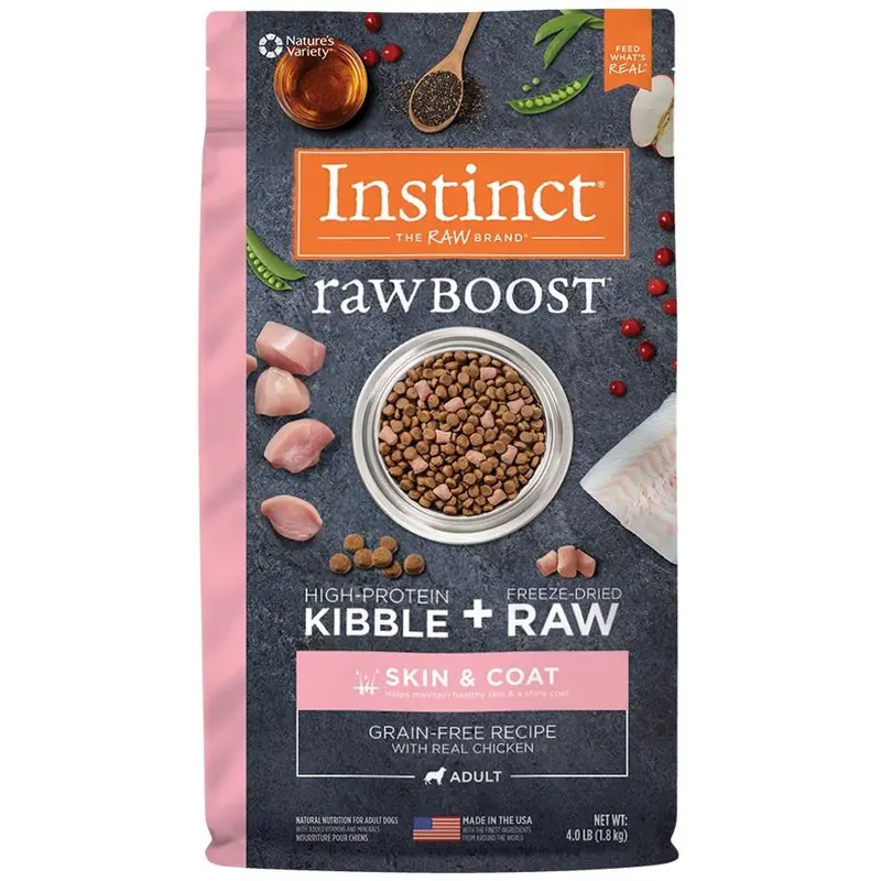 Nature's Variety Instinct Raw Boost Grain-Free Chicken Skin & Coat Dog 4lb C=4 