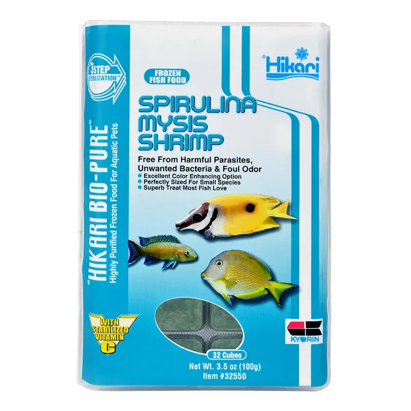 Hikari Bio Pure Frozen Spirulina Mysis Shrimp Cubes 3.5 oz SD-5