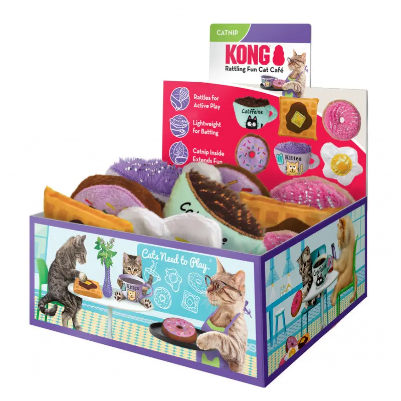 KONG Scrattles Cafe Cat Toy Display 12Pc