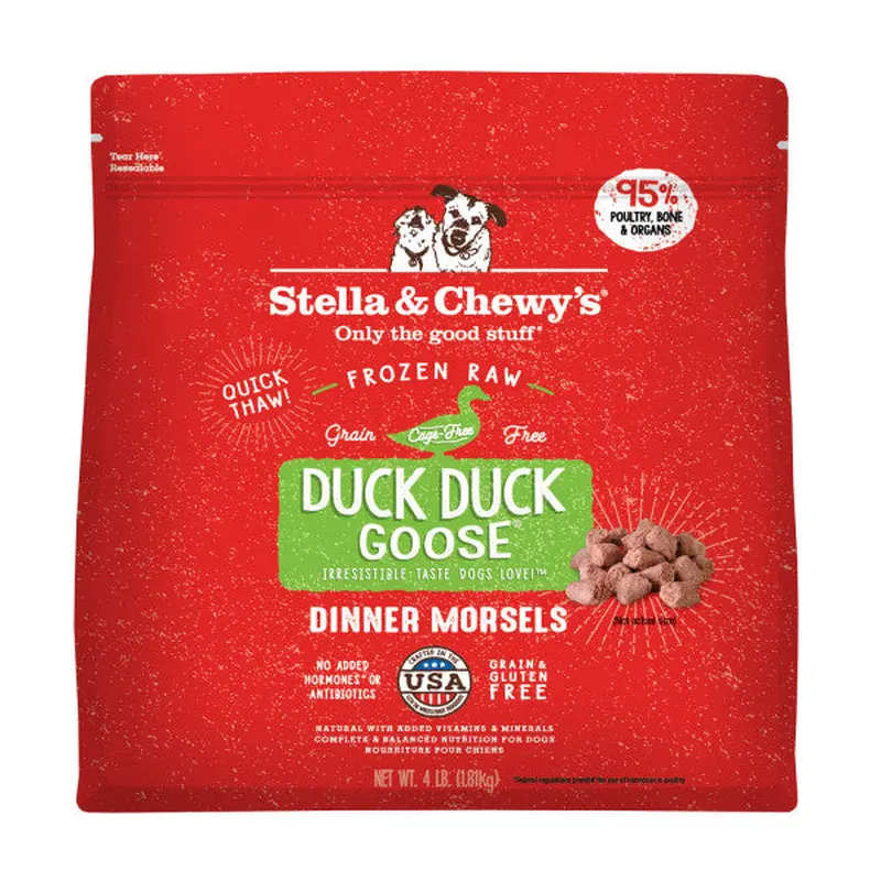 Stella & Chewy's Dog Raw Frozen Duck Duck Goose Morsels 4lbs.