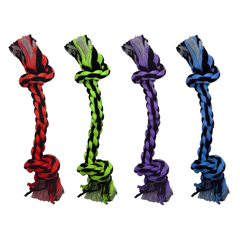 Multipet Dog Toy Nuts For Knots 2-Knot Rope 8.5in Assorted