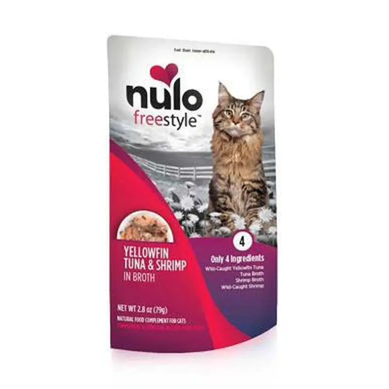Nulo Freestyle Yellowfin Tuna & Shrimp in Broth Recipe for Cats 2.8oz Pouch