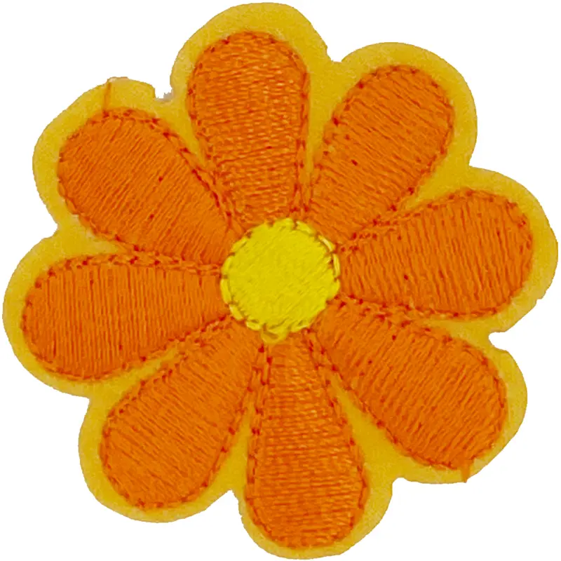 Orange Daisy 8 Petal Flower - Patch