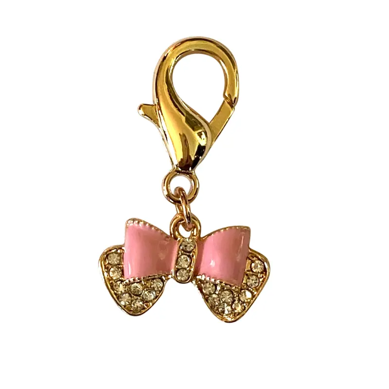 Parisian Bow, Pink Collar Charm