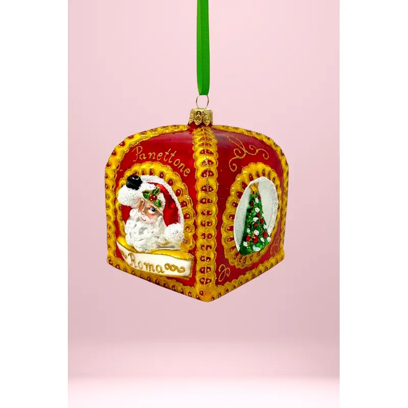 Red Panettone Polish Glass Ornament