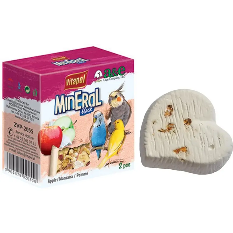 A&E Vitapol Infused Mineral Block Apple 2 Pcs