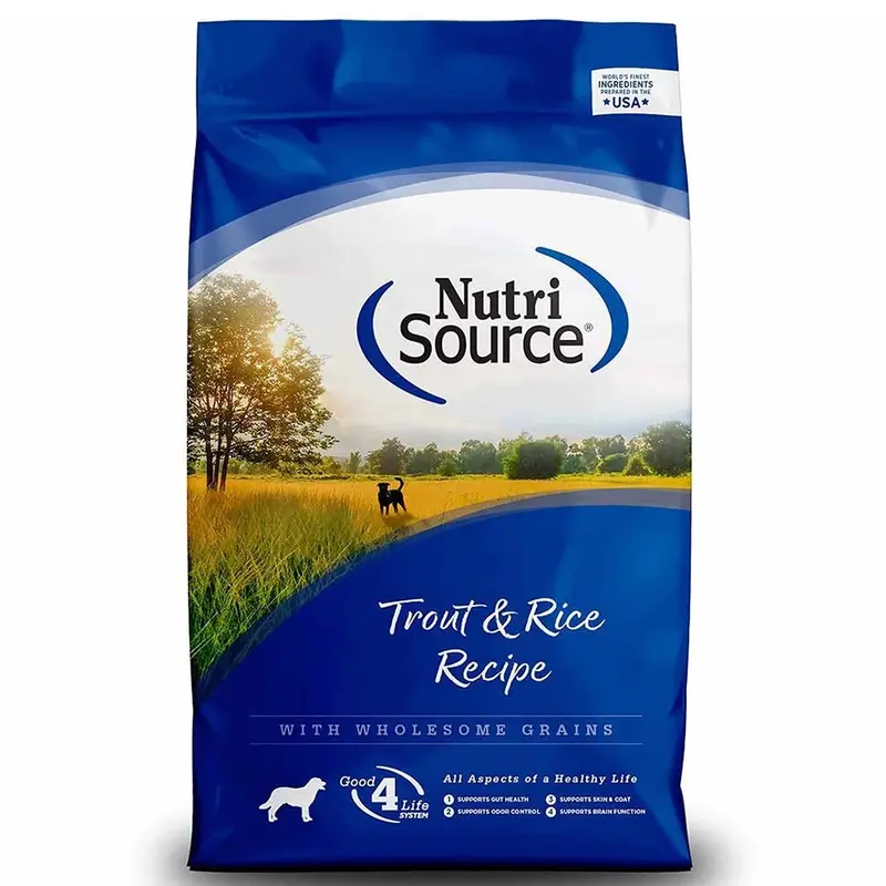 Nutrisource Wholesome Grains Dry Dog Food - Trout & Brown Rice - 26lb Bag