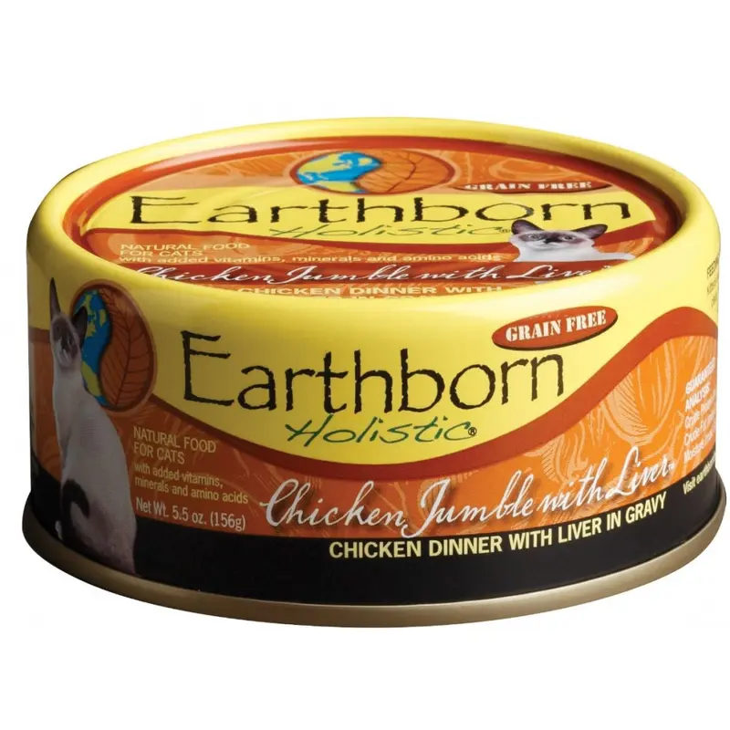 Earthborn Holistic Grain Free Chicken Jumble With Liver Canned Cat Food, 5.5 oz