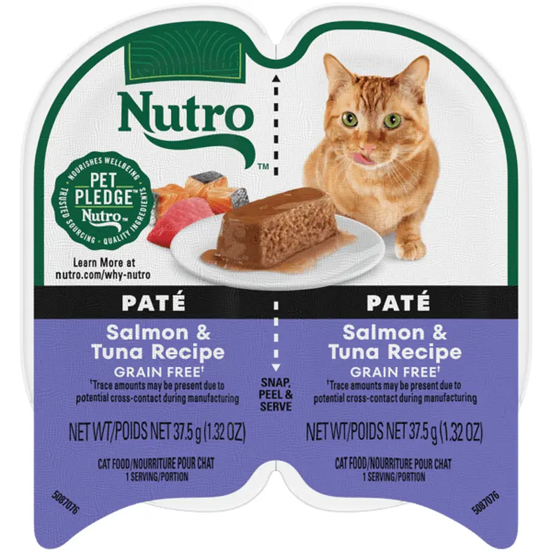 Nutro Wet Cat Food 2.6oz portion cup Salmon & Tuna Recipe Pat
