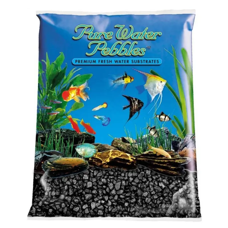 Pure Water Pebbles Aquarium Gravel Jet Black 5lb