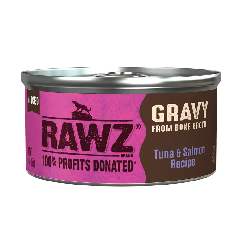 Rawz Tuna & Salmon Gravy Cat Canned 3oz