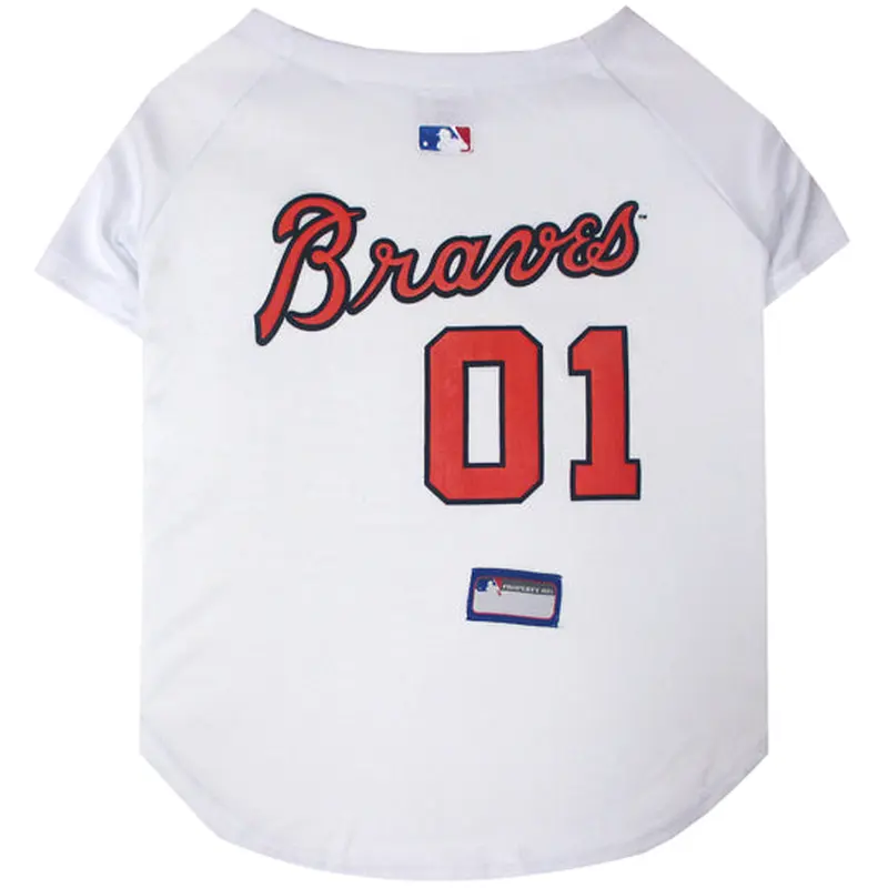 Atlanta Braves Dog Jersey - White