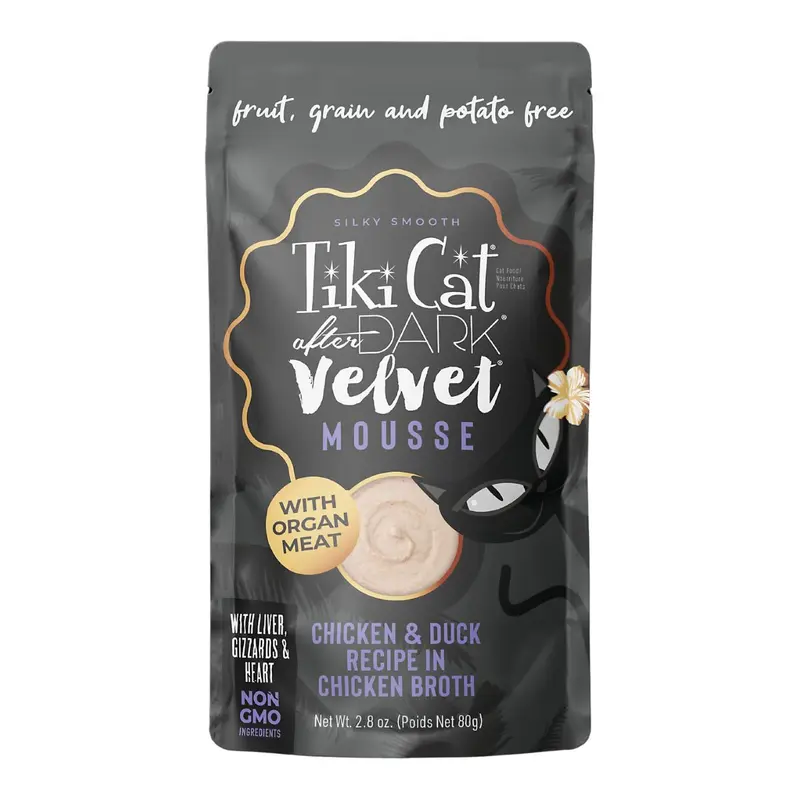 Tiki Cat After Dark Velvet Mousse Chicken Duck Wet Cat Food 2.8oz