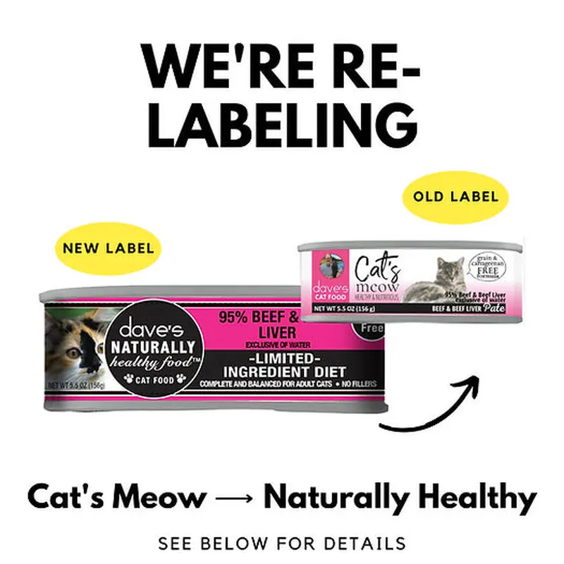 Dave's 95% Beef and Beef Liver Pate Formula Canned Cat Food