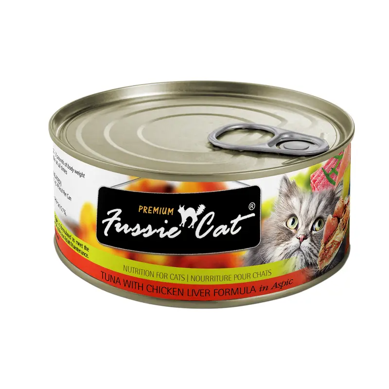 Fussie Cat Premium- Tuna With Chicken Liver Formula In Aspic (2.82oz)