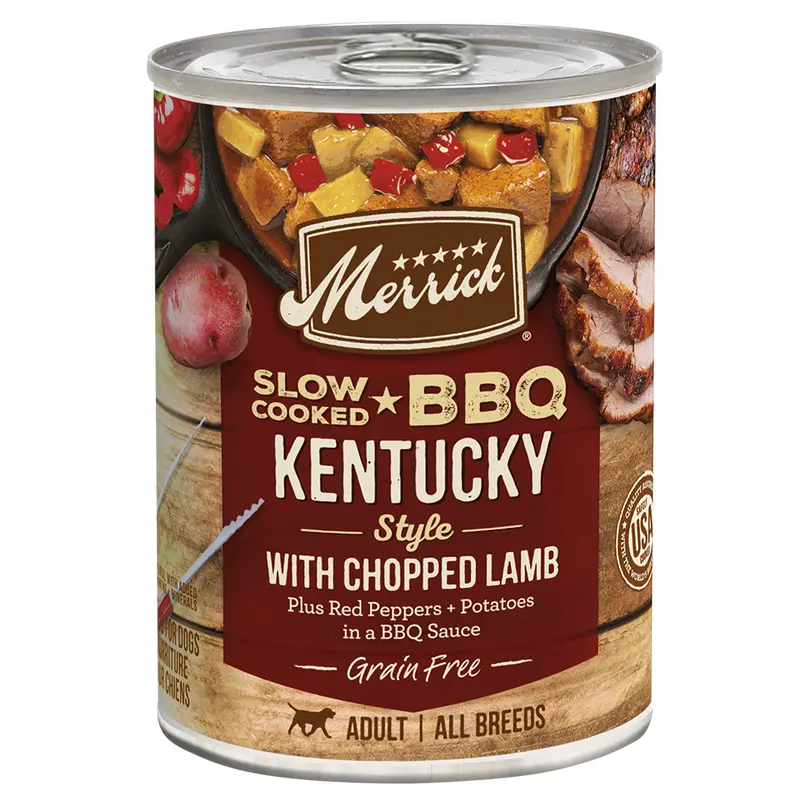Merrick Slow Cooked Grain Free Adult BBQ Kentucky Lamb Wet Dog Food (12.7oz)