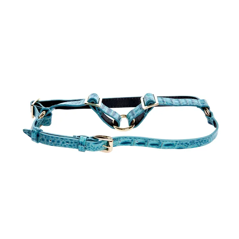 Turquoise Embossed Croc Italian Leather