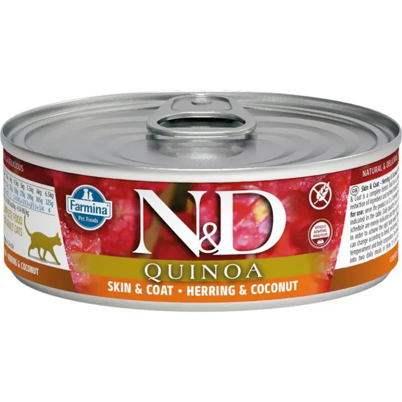 Farmina  Skin & Coat Herring, Coconut & Quinoa  2.8oz Canned Cat Food