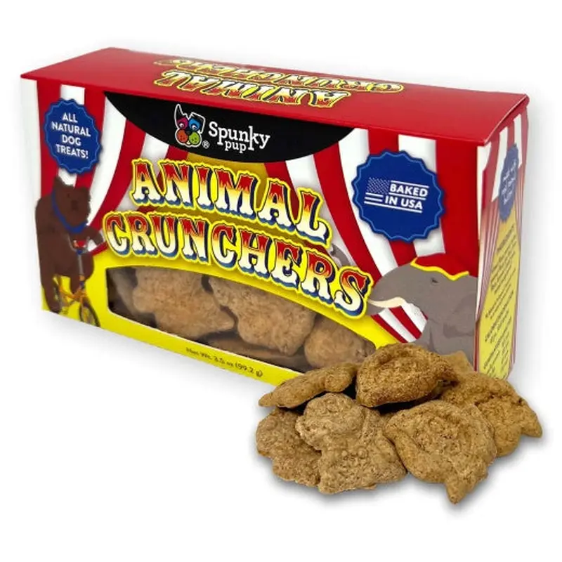 Spunky Pup Animal Crunchers Dog Treat Peanut Butter 3.5oz