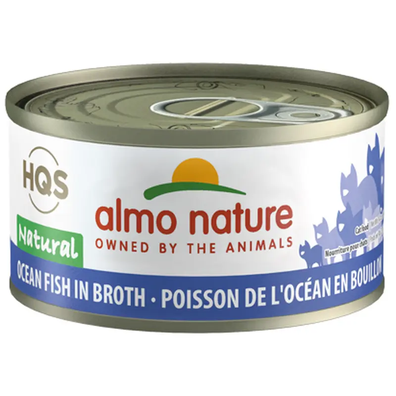 Almo Nature HQS Natural Ocean Fish In Broth Canned Cat Food: 2.47- Oz Cans, Case of 24