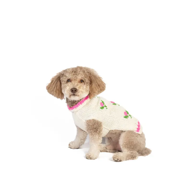 Rose Bud Knit Dog Sweater