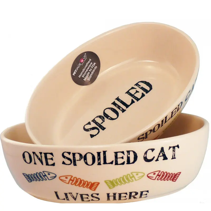 Petrageous One Spoiled Cat 6.5" Oval Cat, Natural Multi
