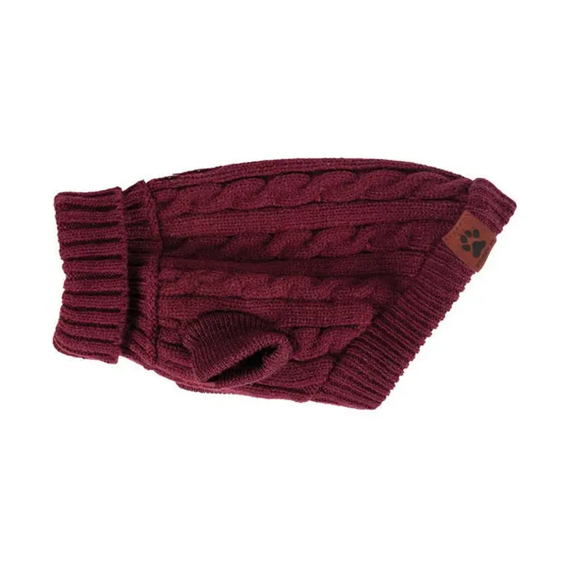 Shedrow K9 Brentwood Cable Knit Dog Sweater XS Wine Tasting
