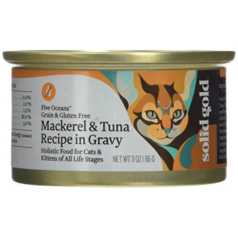 Solid Gold Holistic Wet Cat Food, Mackerel & Tuna, 3oz