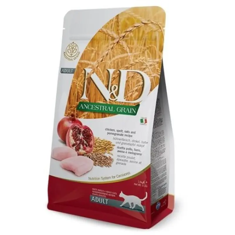 Farmina N&D Ancestral Grains Dry Cat Food - Chicken & Pomegranate - 11lb Bag