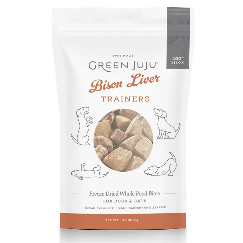 Green Juju Freeze Dried Bison Liver Treats 3oz