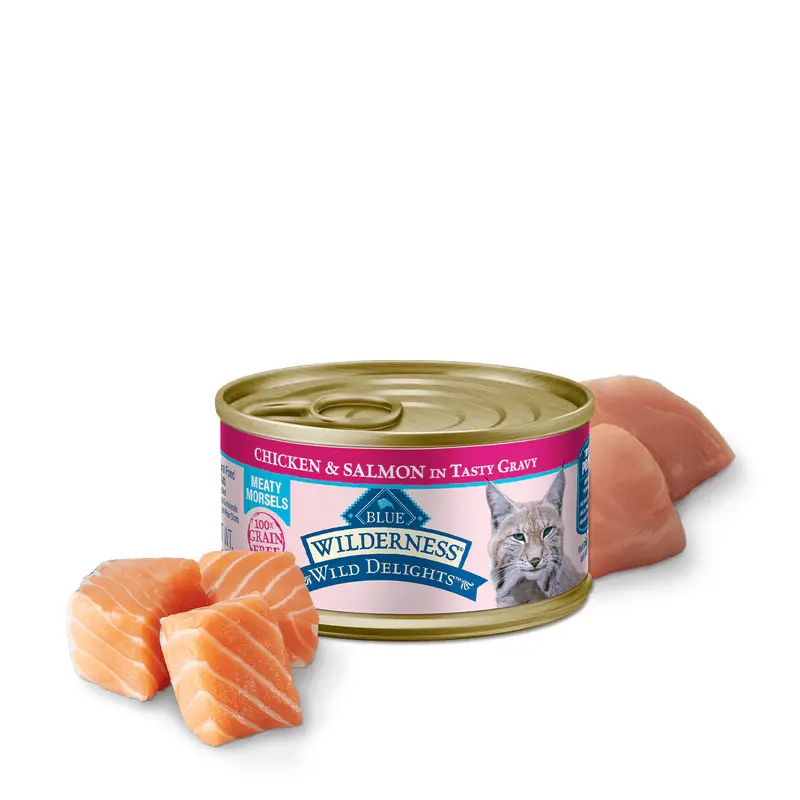 Blue Buffalo Wilderness Wild Delights Adult Chicken and Salmon Entree Wet Cat Can (3oz)