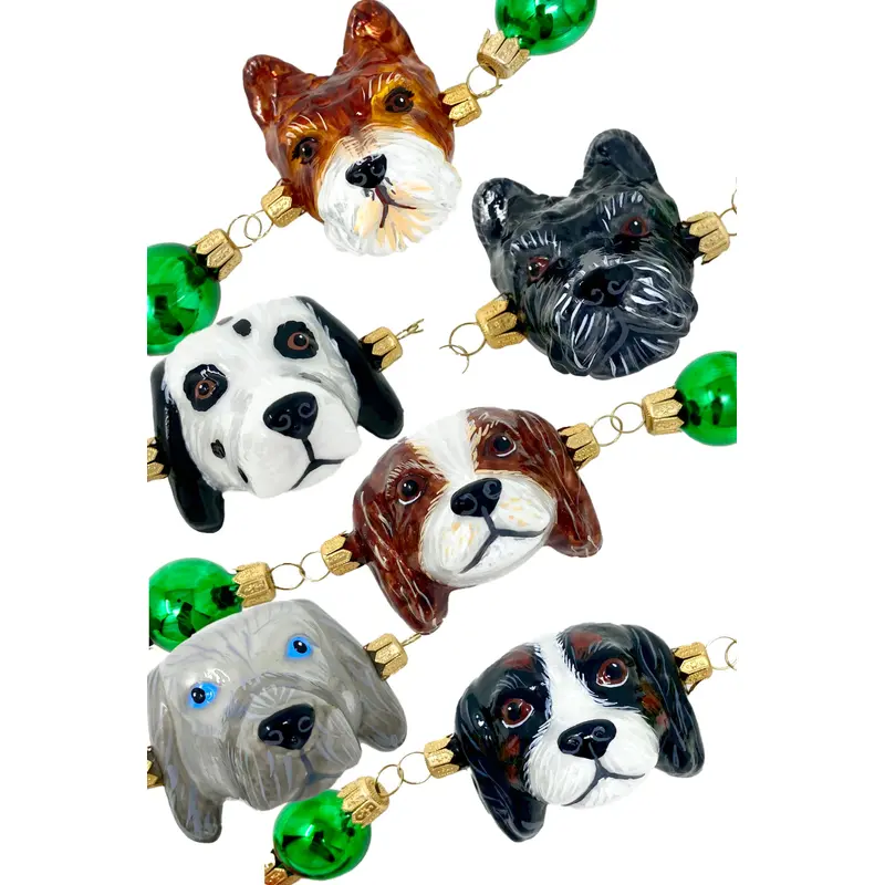 Presidential Pups Glass Tree Garland