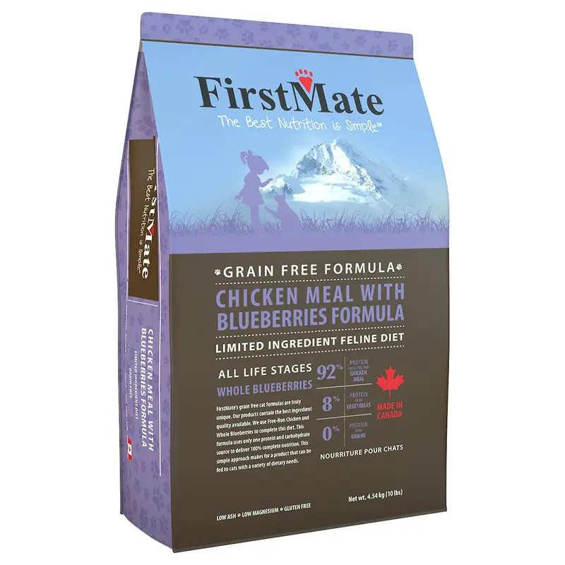 First Mate Grain-Free Chicken & Blueberries Formula Dry Cat Food 10lb