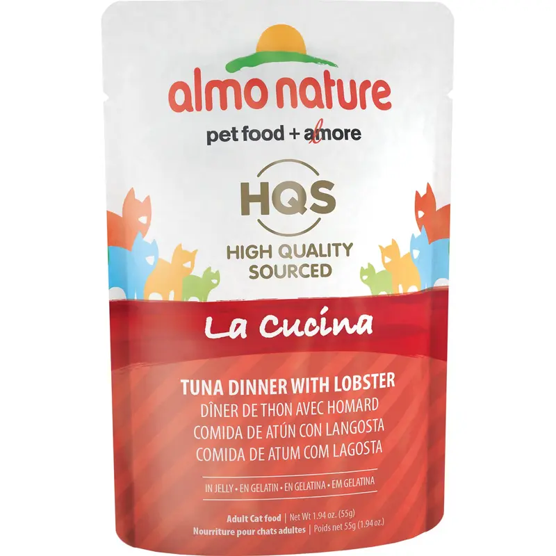 Almo Nature HQS La Cucina Tuna Dinner With Lobster In Jelly Wet Cat Food Packets